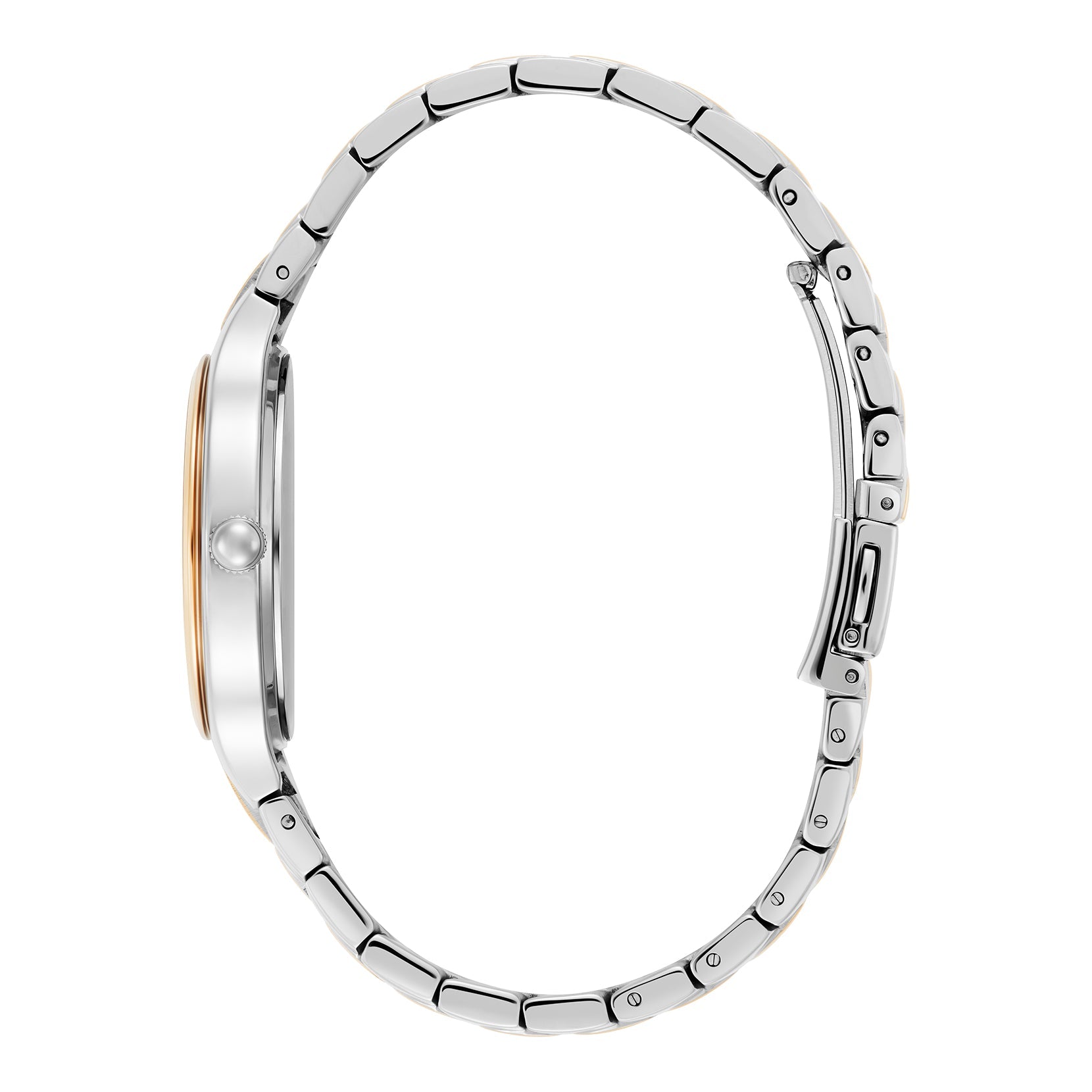 Olivia Burton Ladies Modern Classics Lea Silver Dial Bracelet Watch Stainless Steel & Rose Gold Plated by Olivia Burton