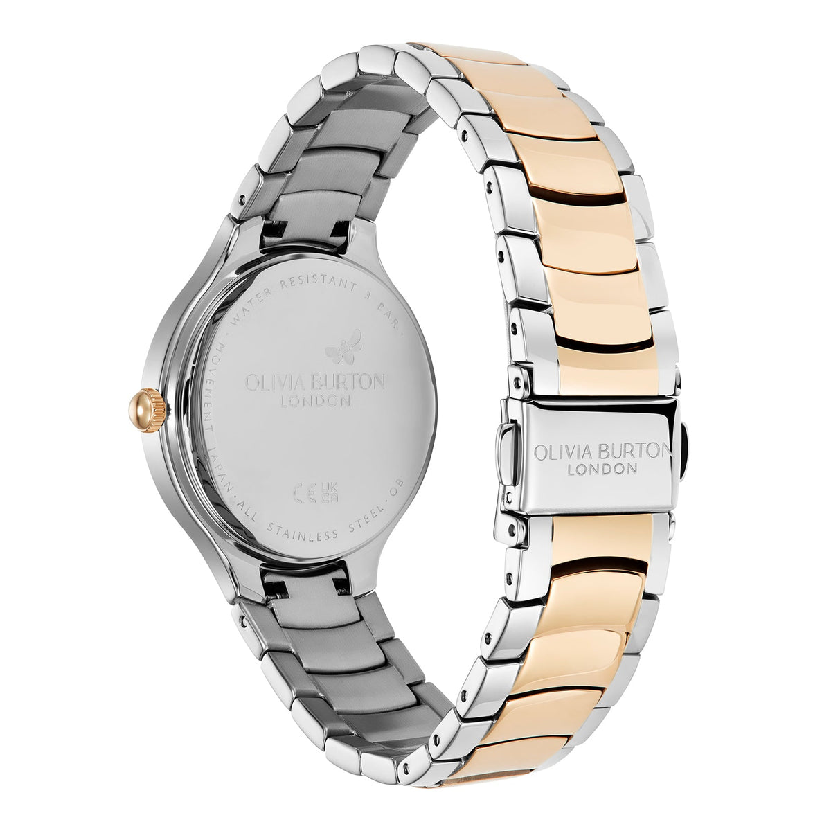 Olivia Burton Ladies Modern Classics Lea Silver Dial Bracelet Watch Stainless Steel & Rose Gold Plated by Olivia Burton