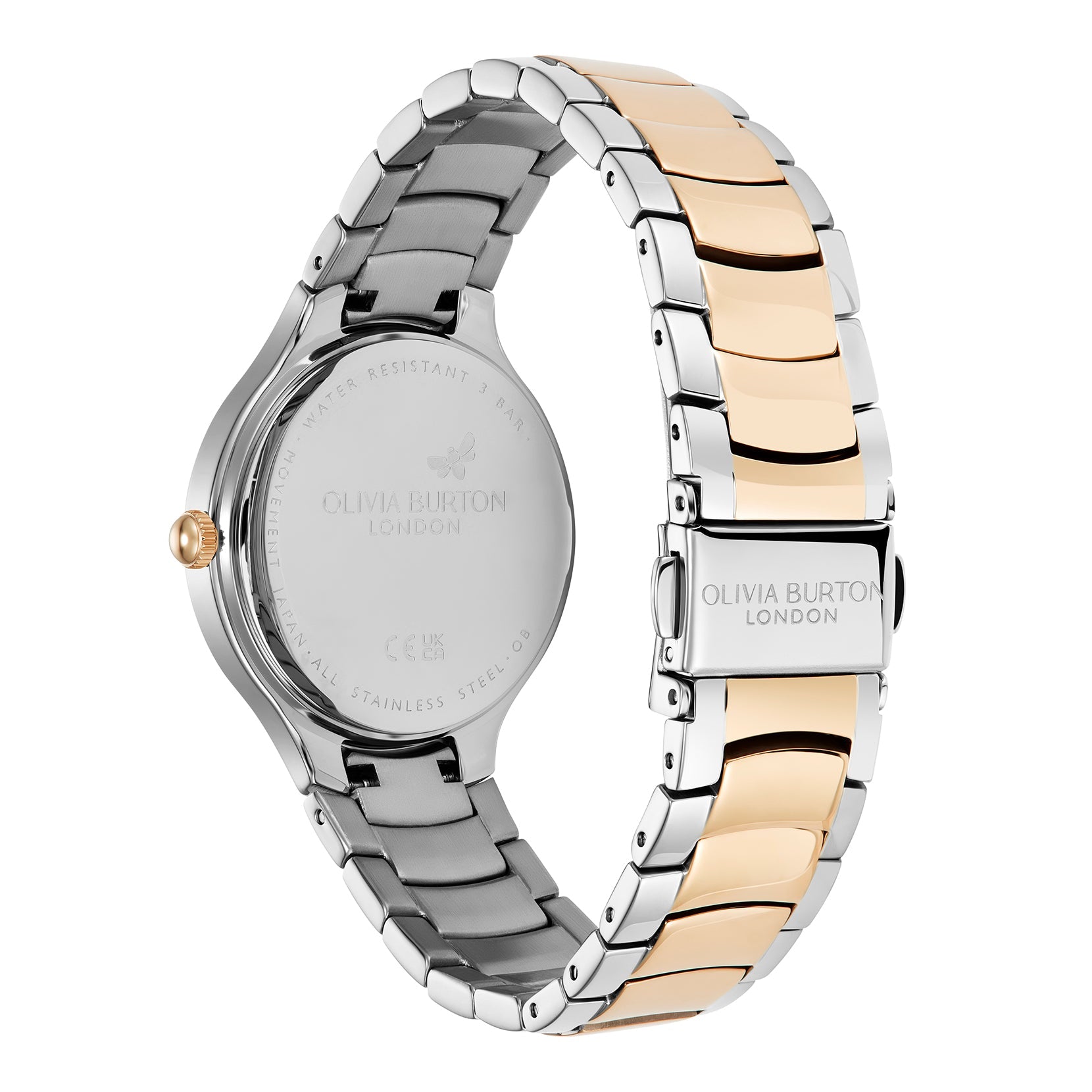Olivia Burton Ladies Modern Classics Lea Silver Dial Bracelet Watch Stainless Steel & Rose Gold Plated by Olivia Burton