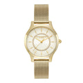 Olivia Burton Ladies Signature Ivory Sunburst Dial Mesh Bracelet Watch Gold Plated by Olivia Burton