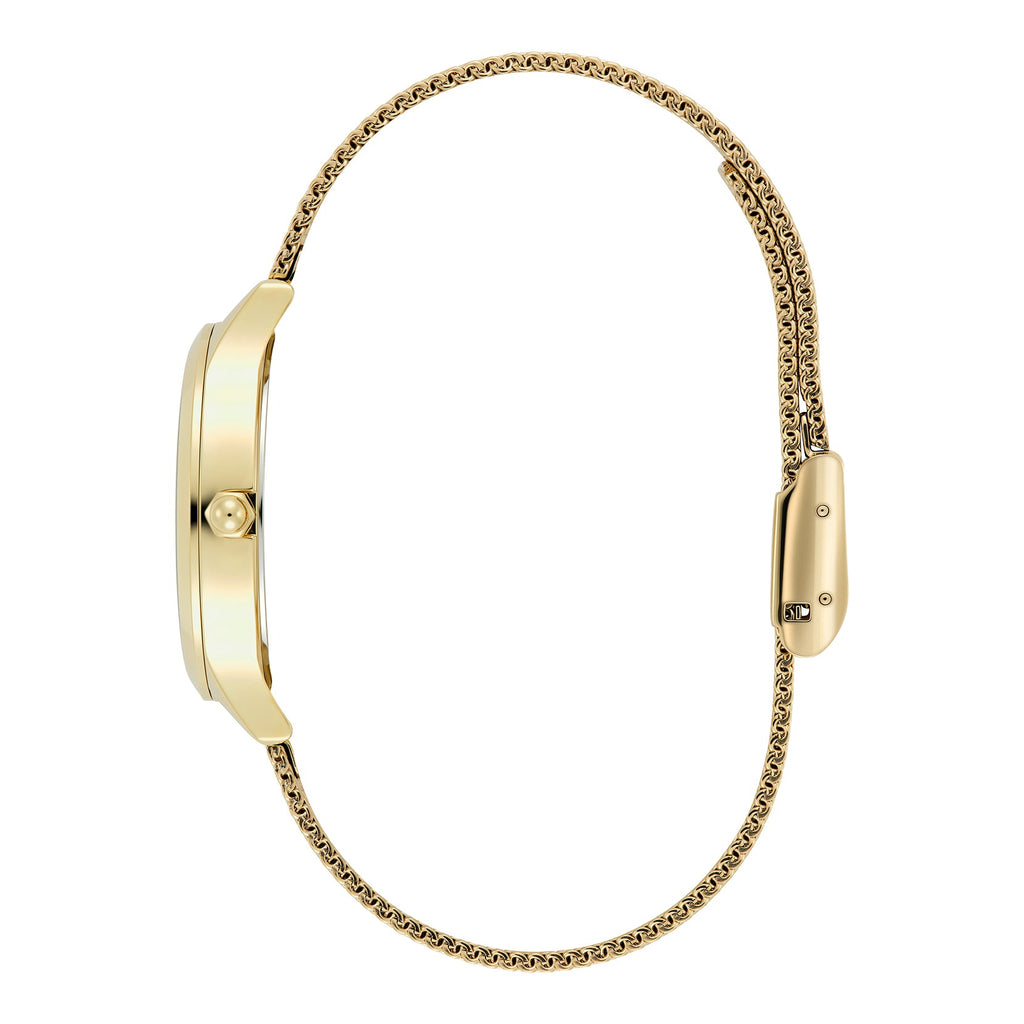 Olivia Burton Ladies Signature Ivory Sunburst Dial Mesh Bracelet Watch Gold Plated by Olivia Burton