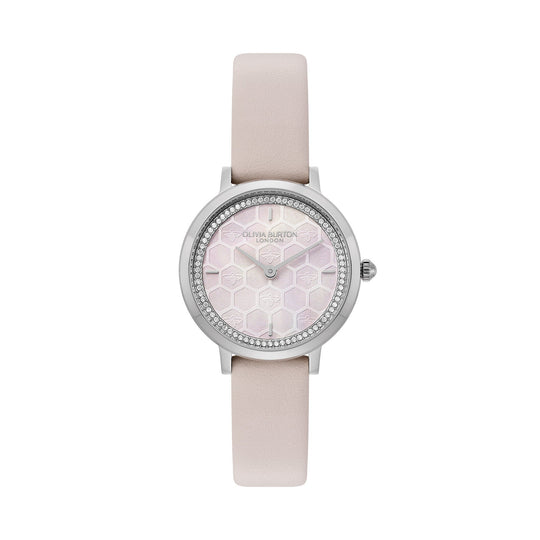Ladies Olivia Burton Honeycomb Ultra Slim Pink Dial Strap Watch 24000270