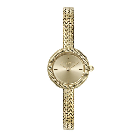 Olivia Burton Gold Plated Finery Gold Dial Mesh Bracelet Watch 24000279