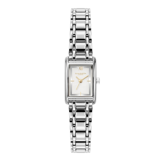 Olivia Burton Mini Grove, Silver-White Dial Bracelet Watch