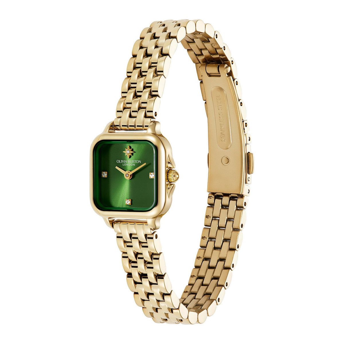 Olivia Burton Mini Grosvenor Square Green Dial Bracelet Watch 24000364 — view 2