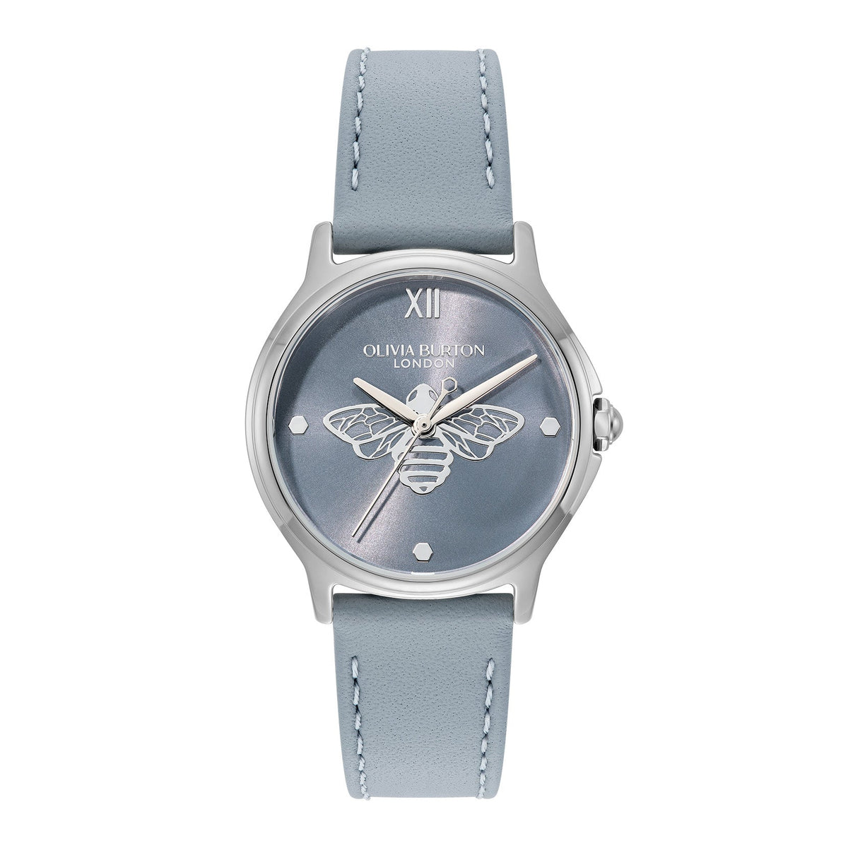 Olivia Burton Classic Bee Chalk Blue Strap Watch