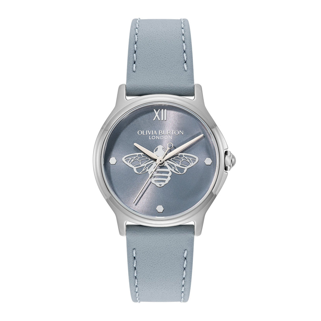 Olivia Burton Classic Bee Chalk Blue Strap Watch