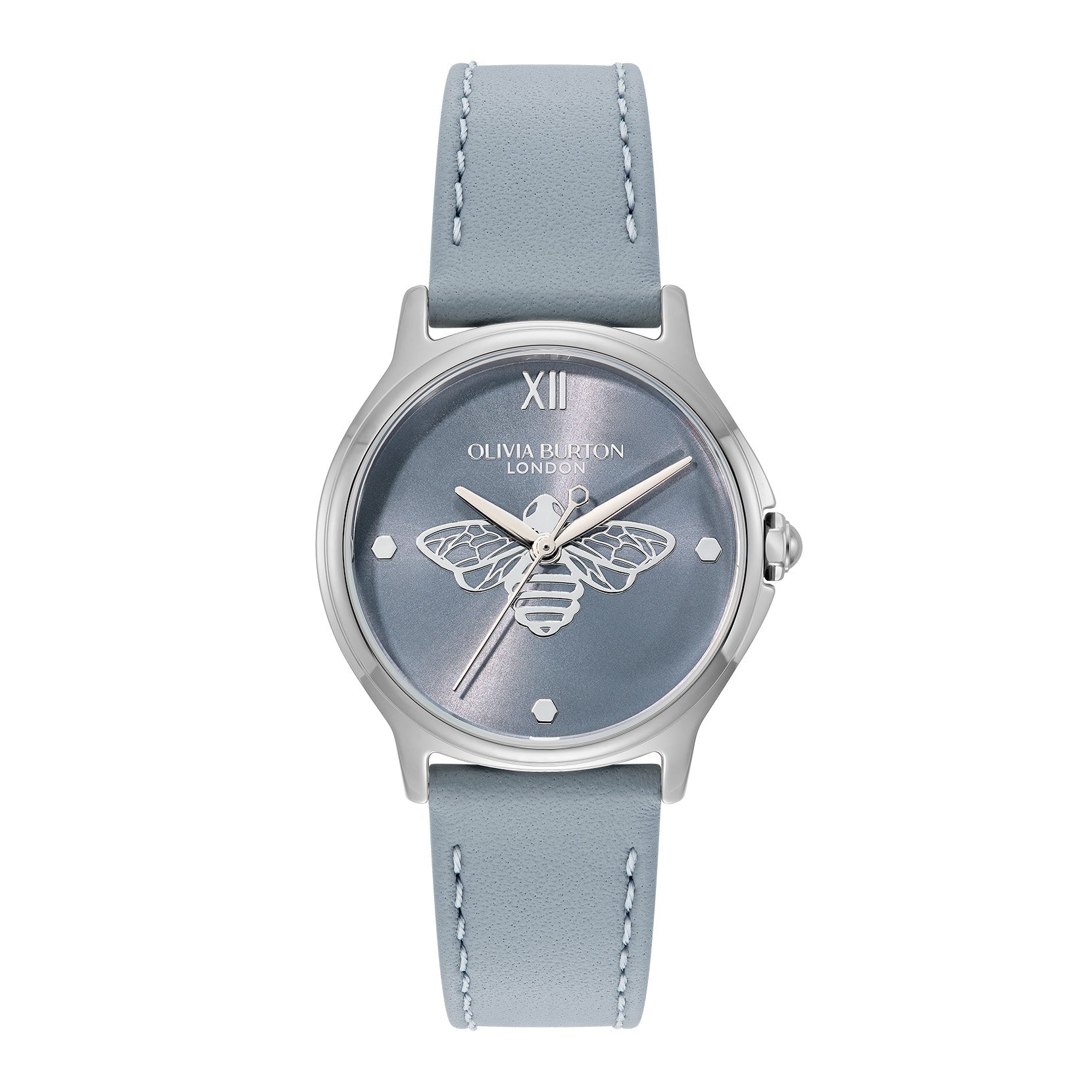 Olivia Burton Classic Bee Chalk Blue Strap Watch
