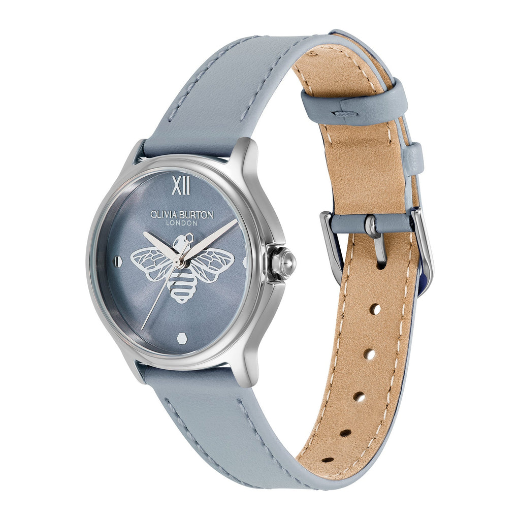 Olivia Burton Classic Bee Chalk Blue Strap Watch — view 2