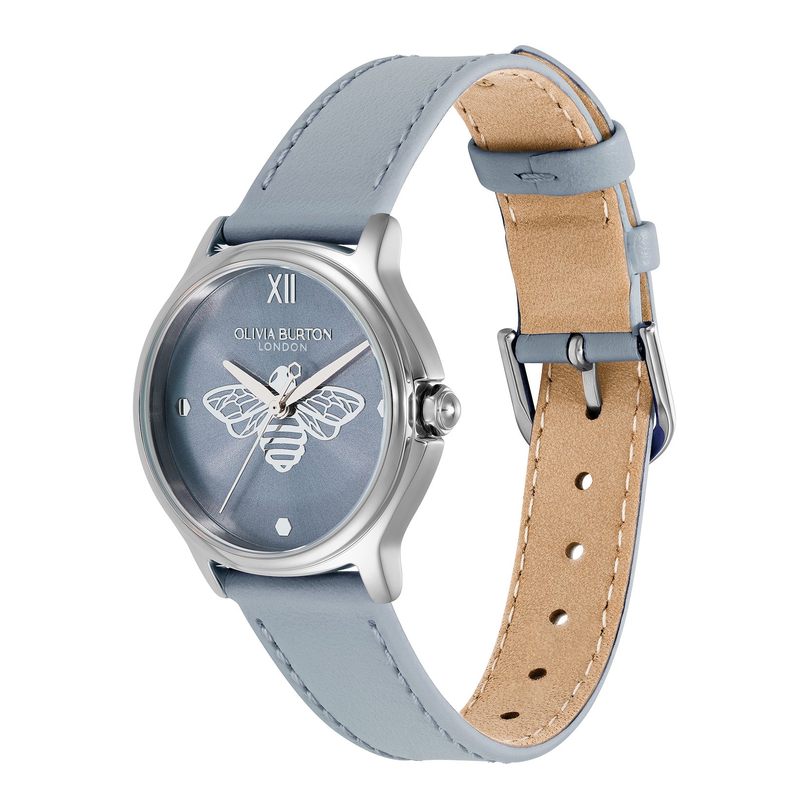 Olivia Burton Classic Bee Chalk Blue Strap Watch — view 2