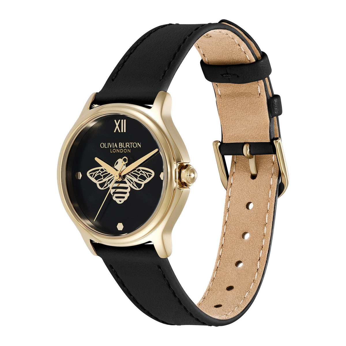 Olivia Burton Classic Bee Black Strap Watch — view 2