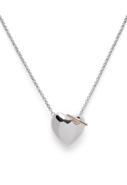Olivia Burton Knot Heart Necklace in Stainless Steel