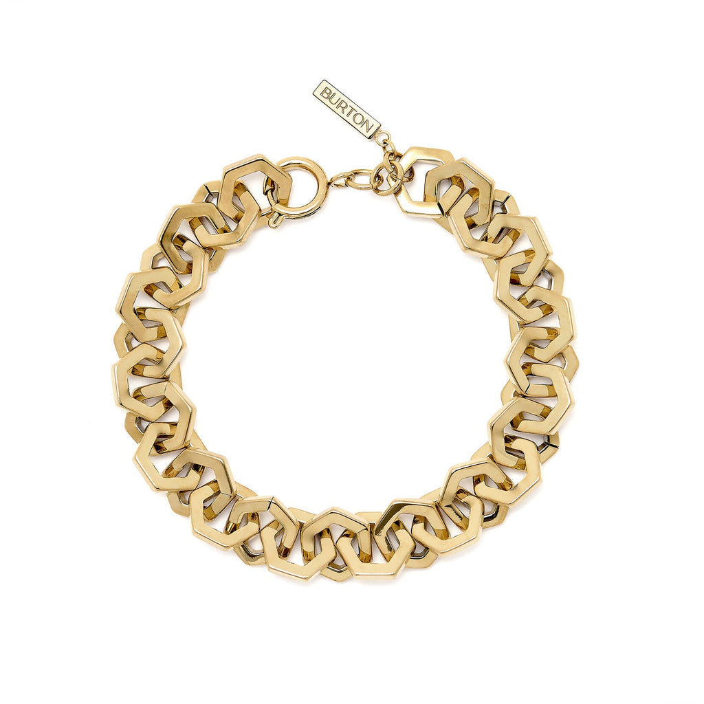Olivia Burton Honeycomb Link Bracelet Stainless Steel Gold Plated by Olivia Burton