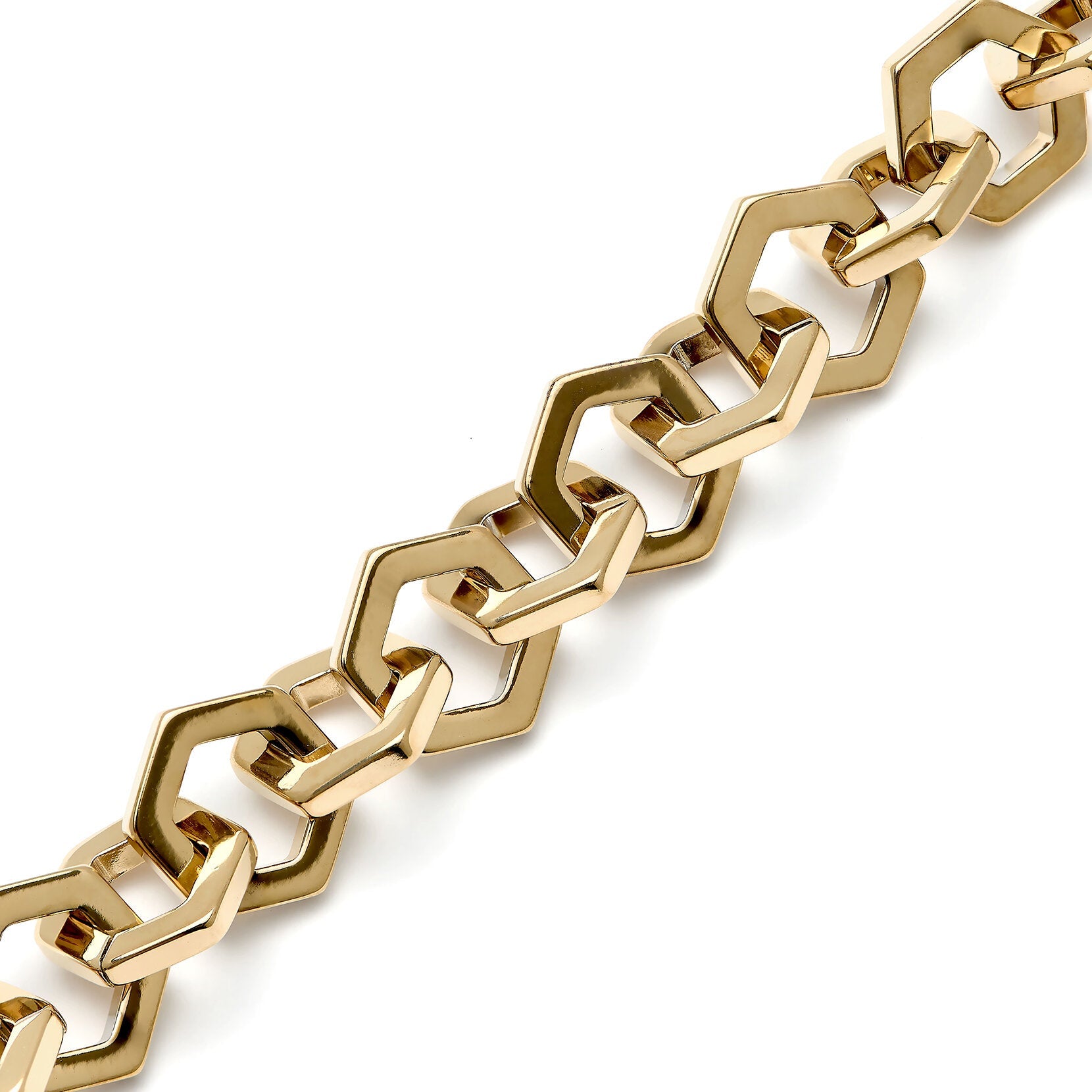 Olivia Burton Honeycomb Link Bracelet Stainless Steel Gold Plated by Olivia Burton