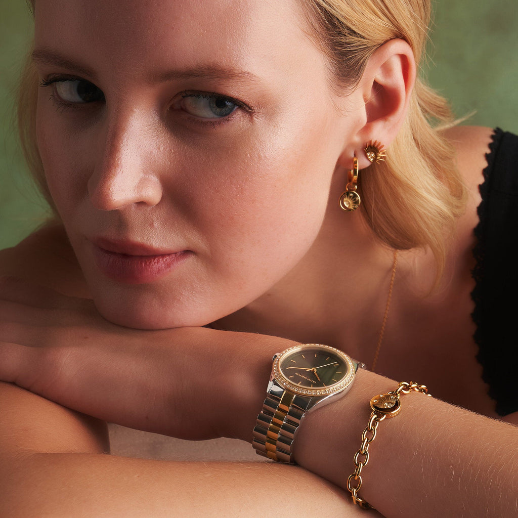 The Olivia Burton Celestial Sun Bracelet, a gold plated bracelet from Olivia Burton, available at OD’s Jewellers in St Helens
