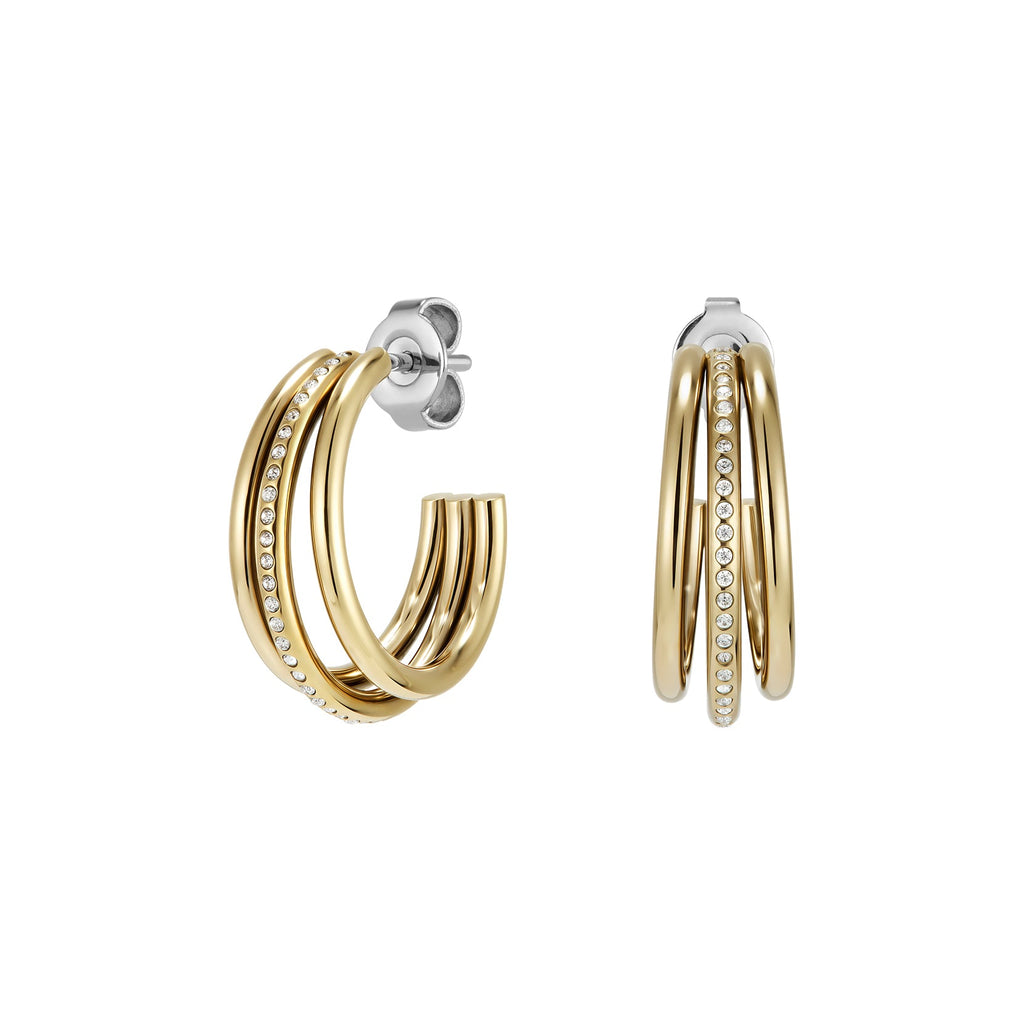 Olivia Burton Classic Everstacked Hoop Earrings Stainless Steel Gold Plated by Olivia Burton
