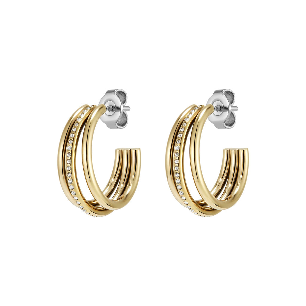 Olivia Burton Classic Everstacked Hoop Earrings Stainless Steel Gold Plated by Olivia Burton