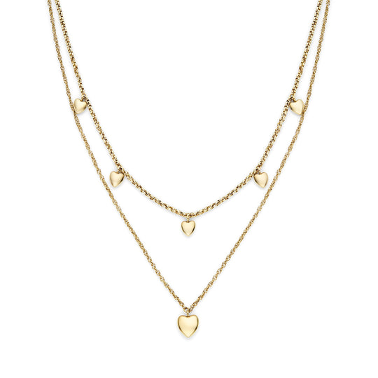 Olivia Burton Mini Heart, Double Chain Layered Necklace 24100457