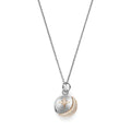Silver chain necklace with star and moon pendant.
