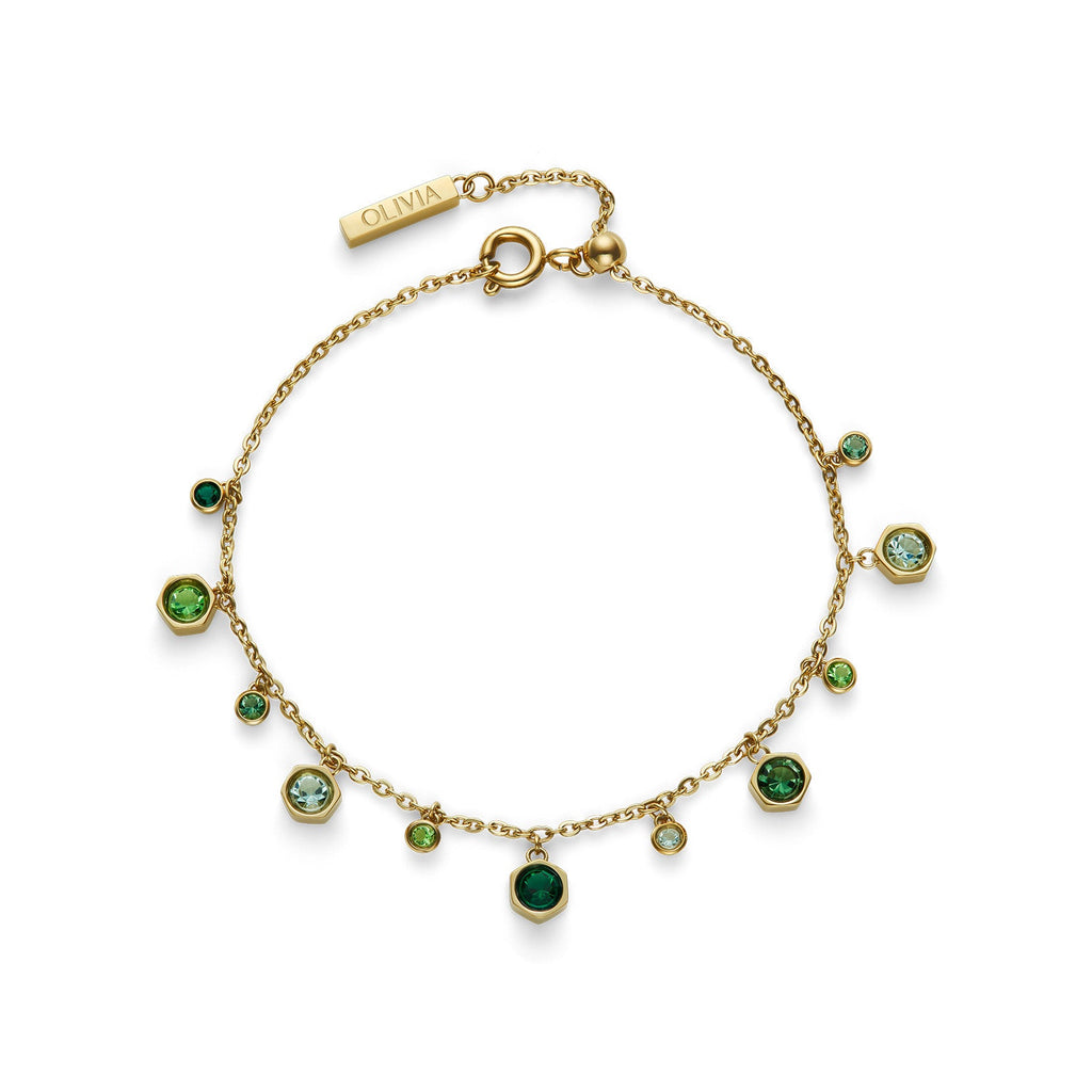 Olivia Burton Mini Droplet Green Crystal Bracelet — view 2