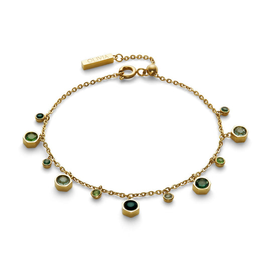 Olivia Burton Mini Droplet Green Crystal Bracelet