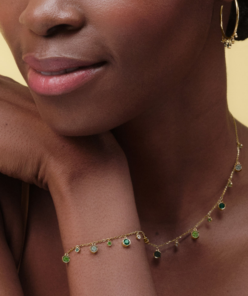 Olivia Burton Mini Droplet Green Crystal Bracelet — view 5