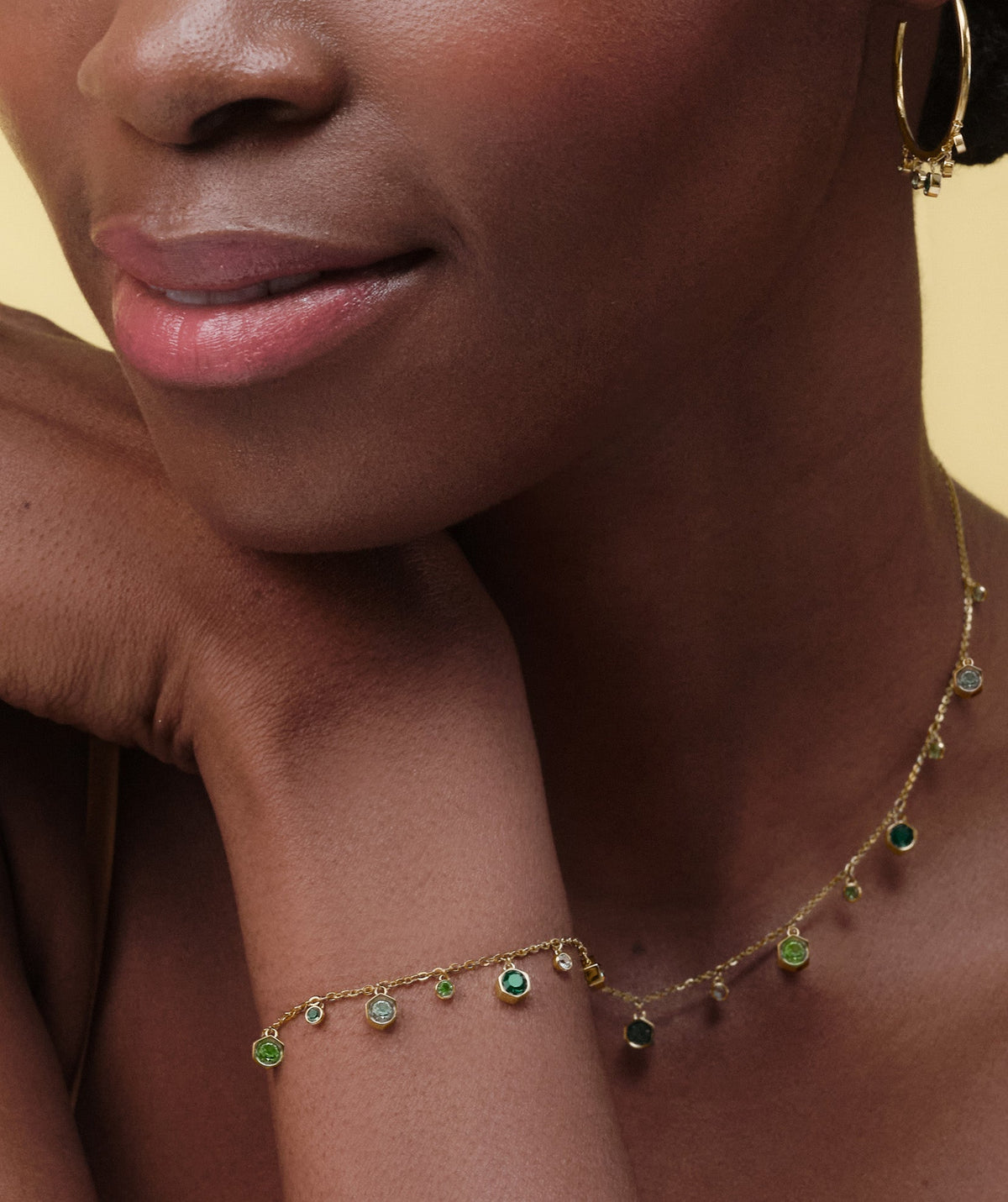 Olivia Burton Mini Droplet Green Crystal Bracelet — view 5