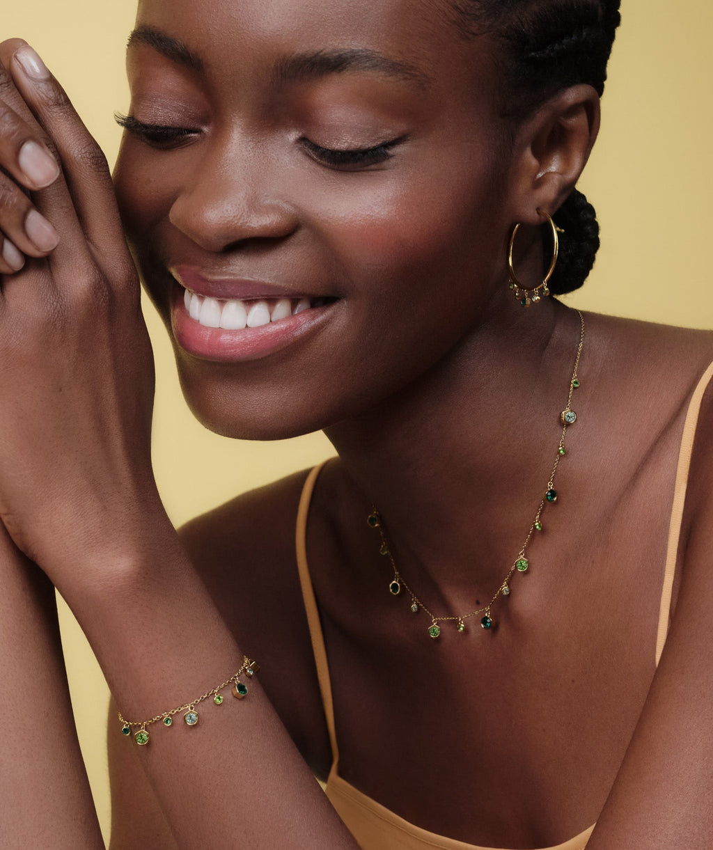 Olivia Burton Mini Droplet Green Crystal Bracelet — view 4