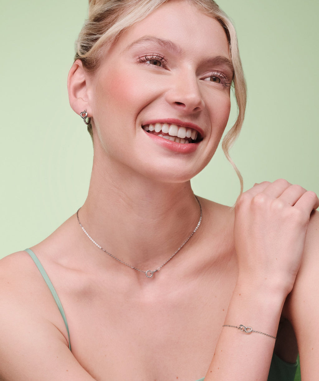 Olivia Burton Kindred Interlink Heart Hoop Earrings — view 3
