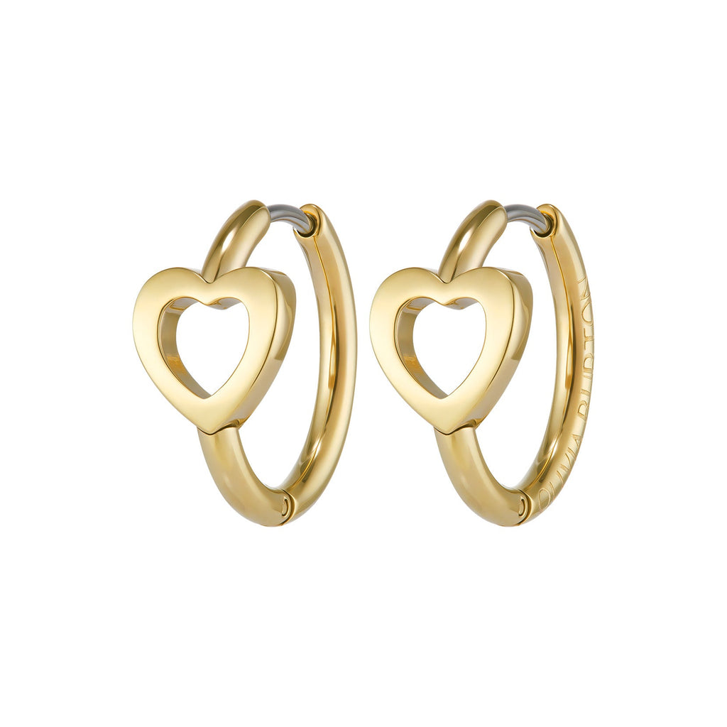 Olivia Burton Gold Plated Kindred Interlink Heart Hoop Earrings 24100556