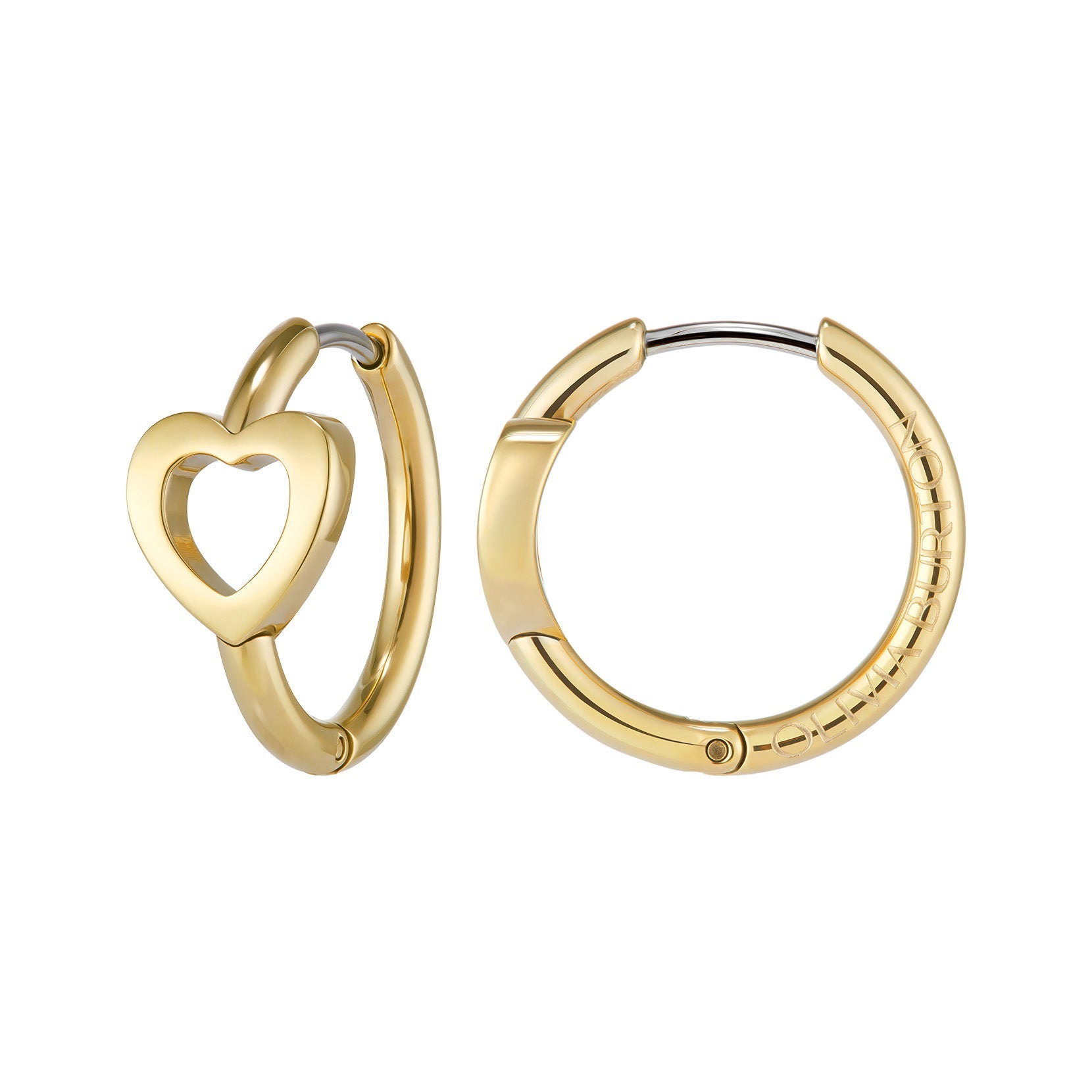 Olivia Burton Gold Plated Kindred Interlink Heart Hoop Earrings 24100556 — view 2