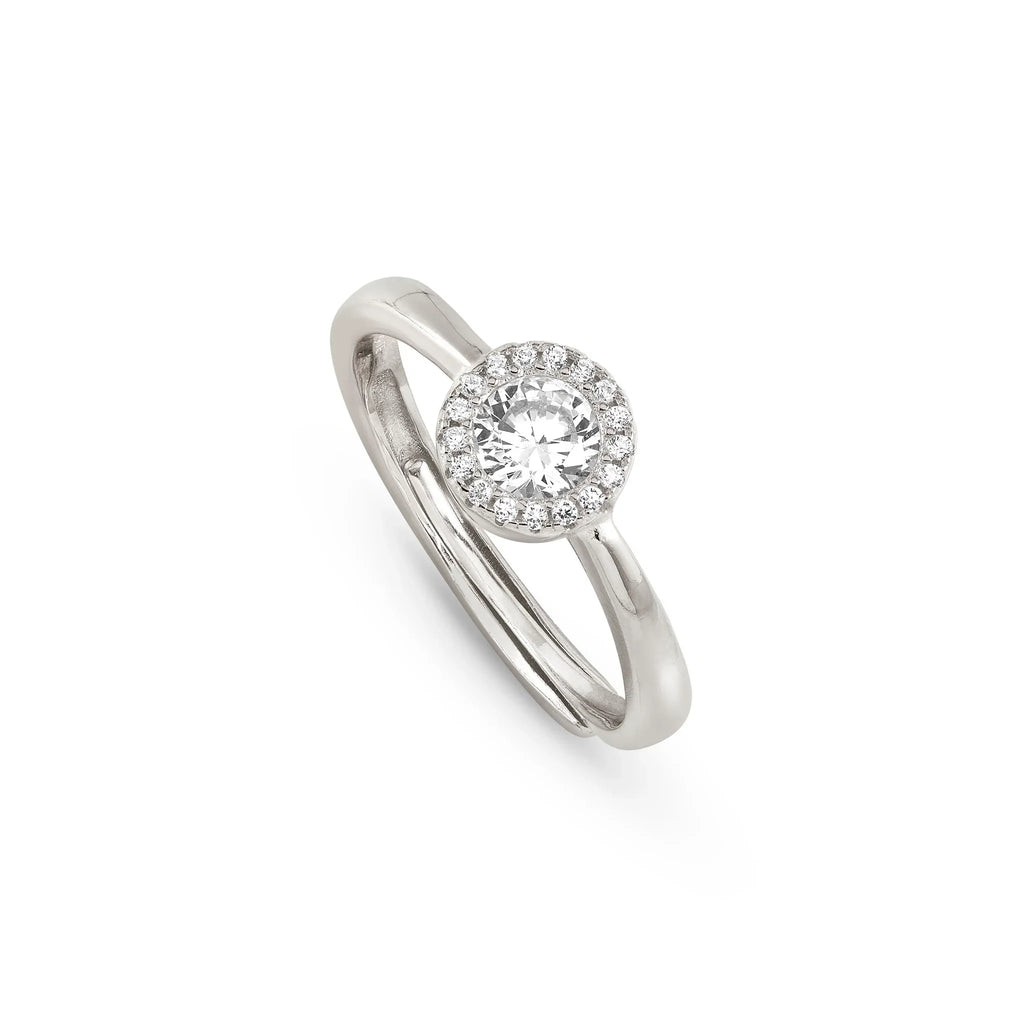 Nomination Seidivina Cubic Zirconia Halo Adjustable Ring Silver by Nomination Italy