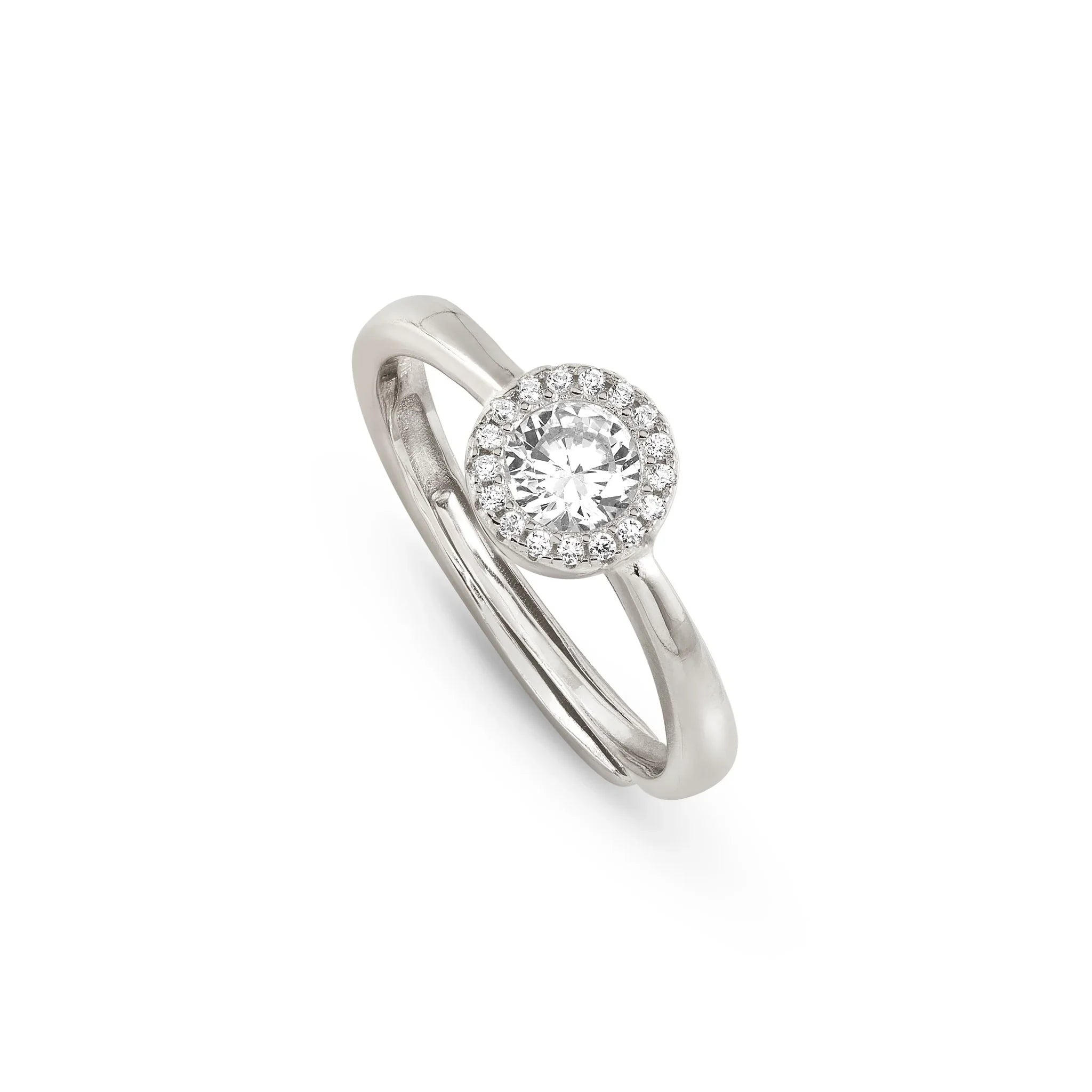 Nomination Seidivina Cubic Zirconia Halo Adjustable Ring Silver by Nomination Italy