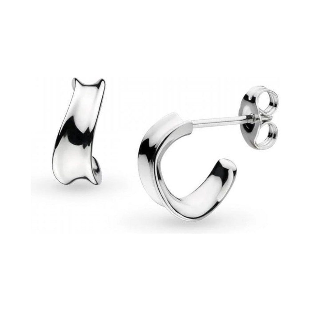 Kit Heath Serenity Semi Hoop Earrings in Silver by Kit Heath