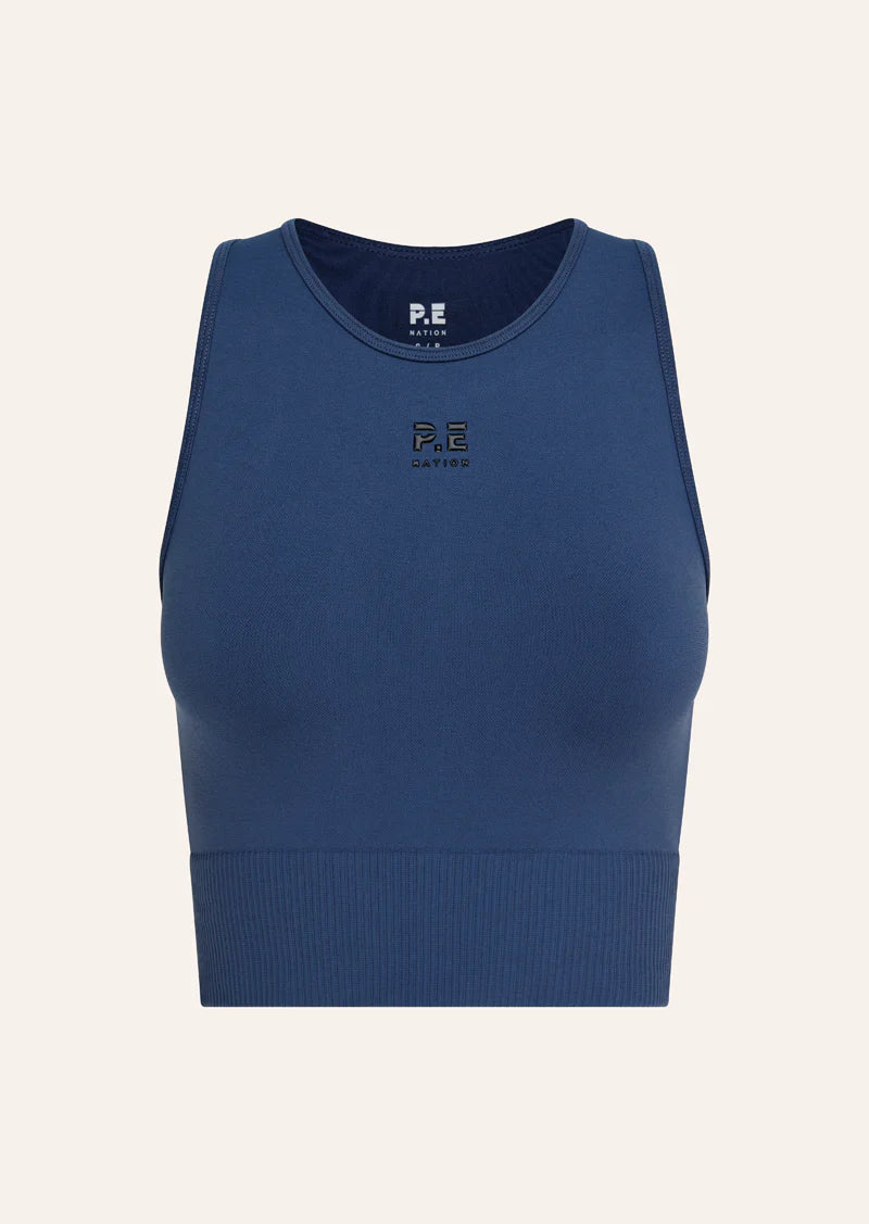 Women's P.E Nation Restore Seamless Tank in Vintage Indigo — view 8