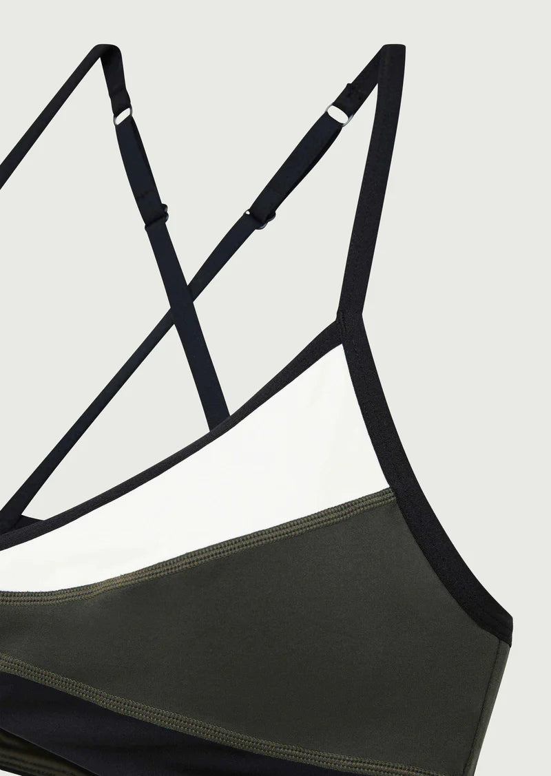 Women's P.E Nation Overland 2 Khaki Sports Bra — view 5