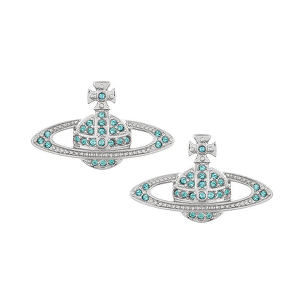 Vivienne Westwood Mini Bas Relief Aqua Earrings 62020033-02P763-