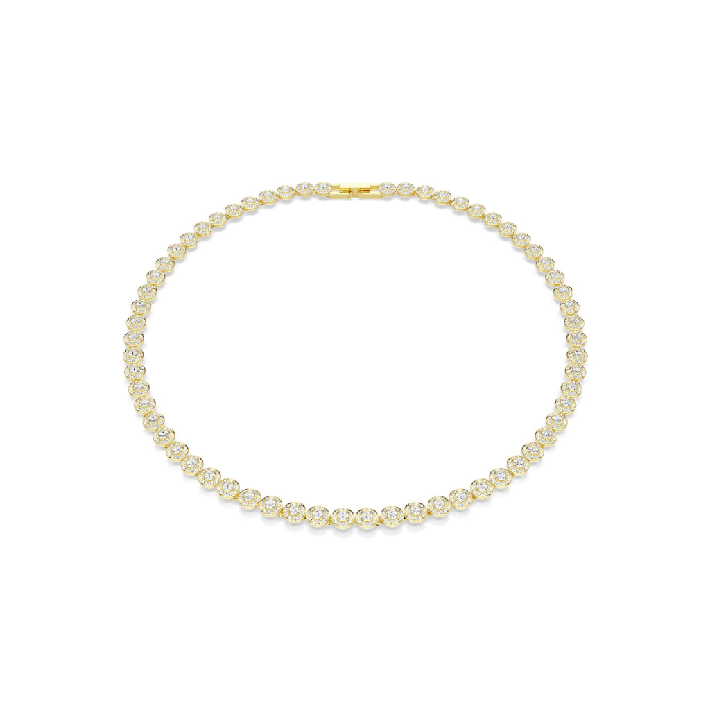 Swarovski Una Angelic Round Cut Crystal Necklace Gold Plated