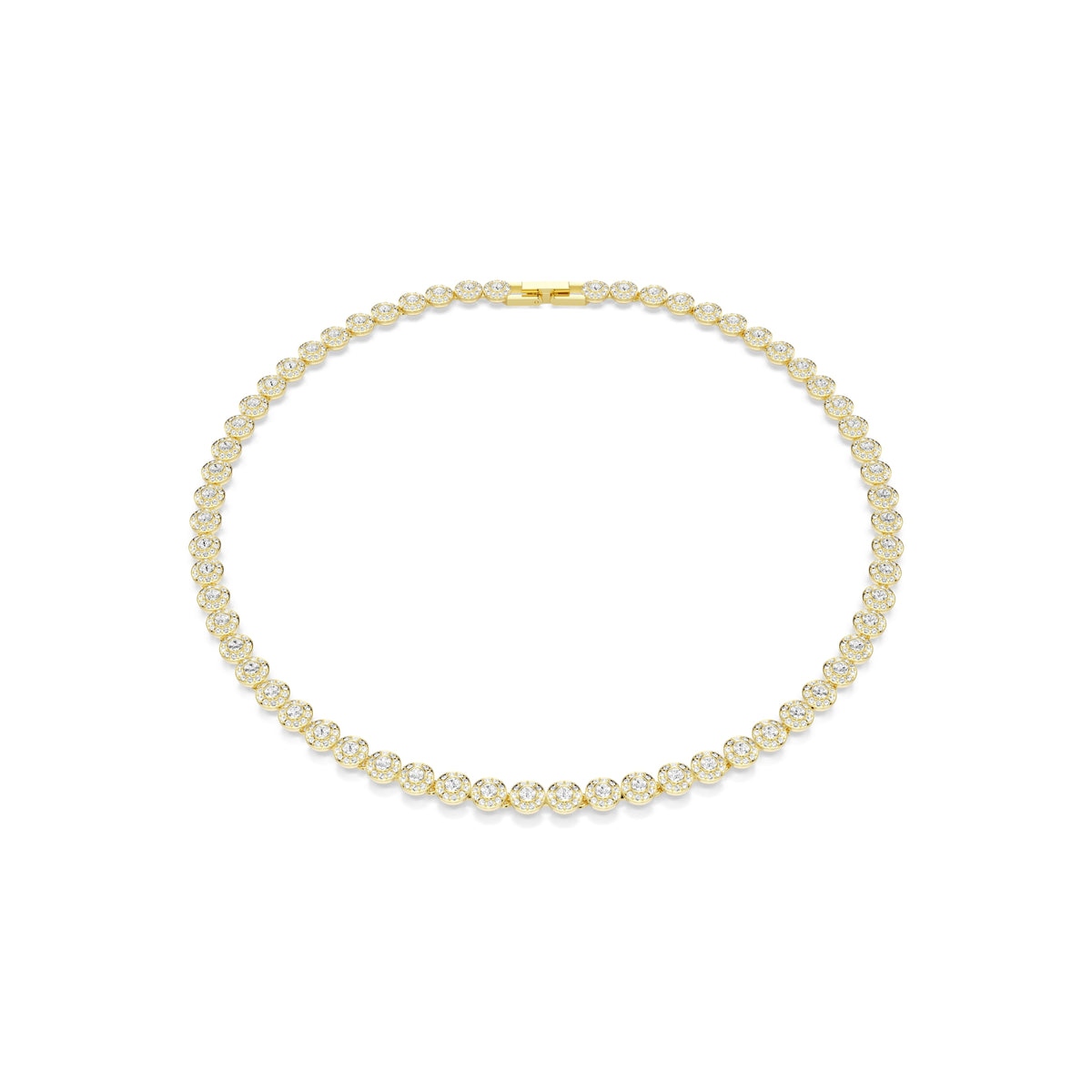 Swarovski Una Angelic Round Cut Crystal Necklace Gold Plated