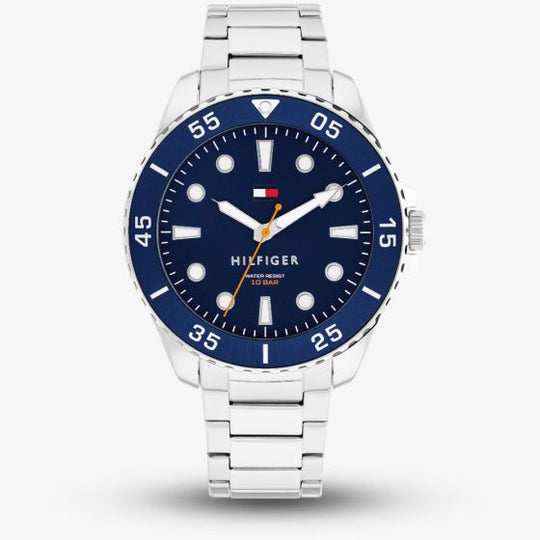 Tommy Hilfiger Mens Oceanic Blue Dial Bracelet Watch Stainless Steel