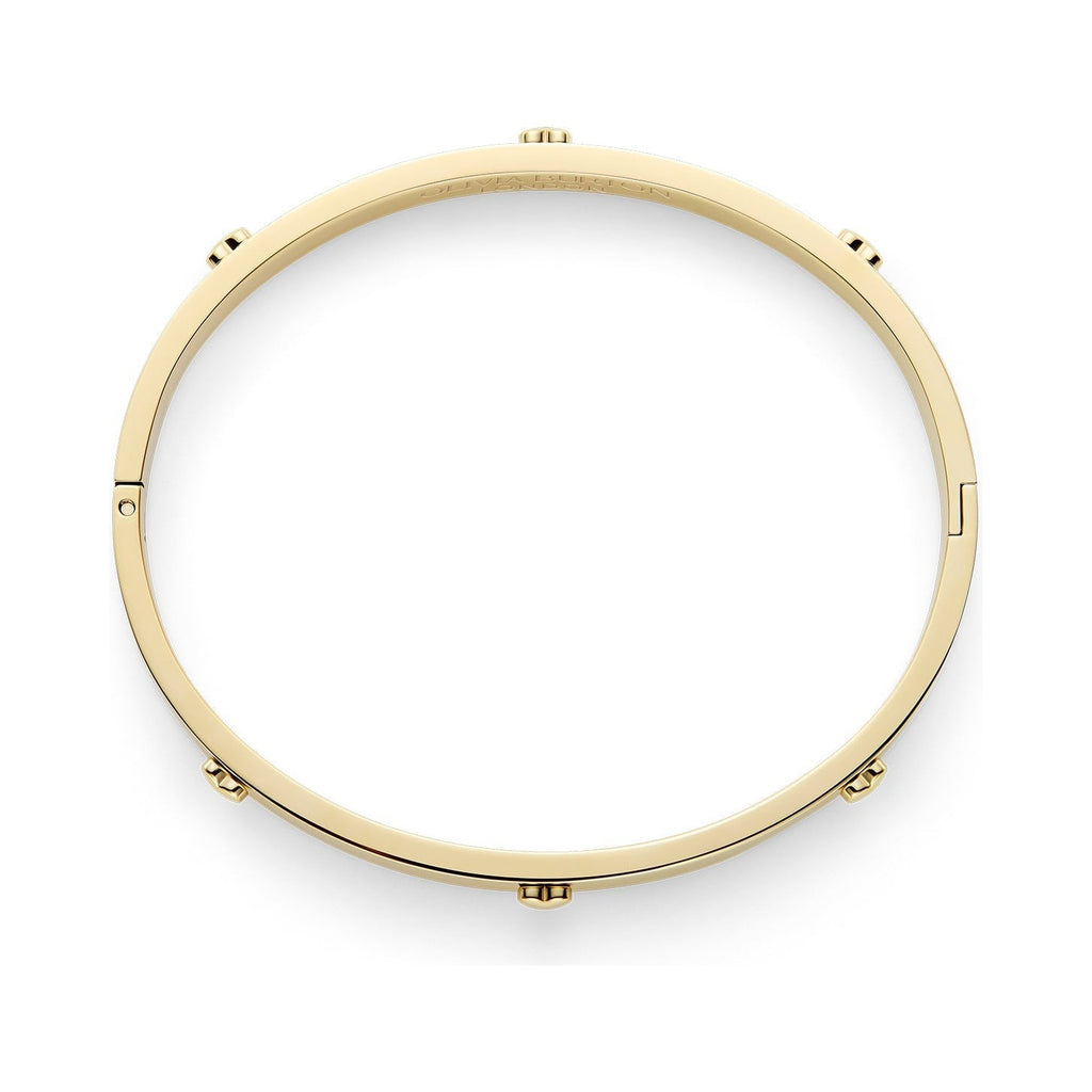 Gold-colored bangle with stud details.