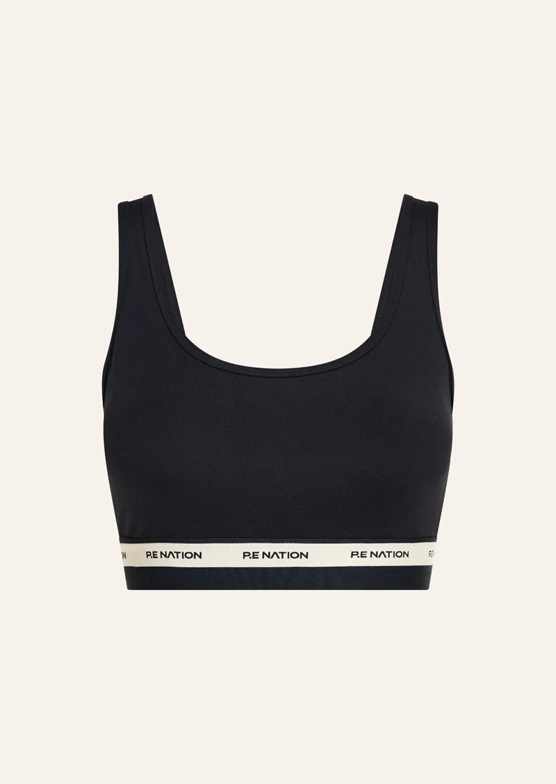 Women's P.E Nation Avant Scoop Sports Bra in Black — view 7