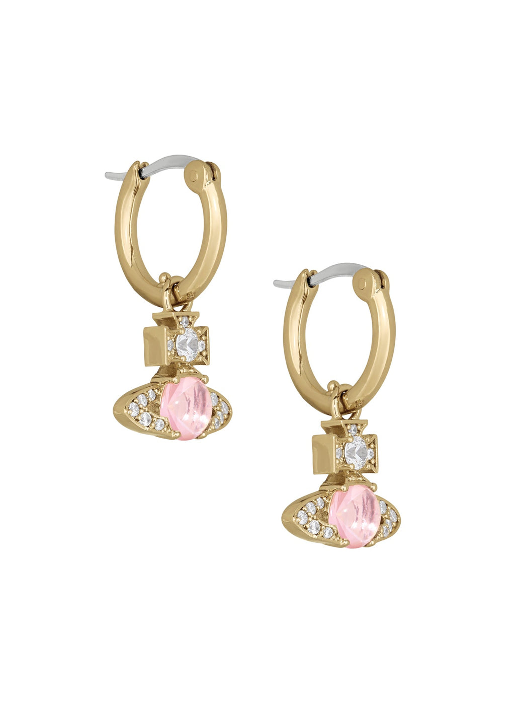 Vivienne Westwood Ondina Pink CZ Hoop Earrings 6203009D-02R604