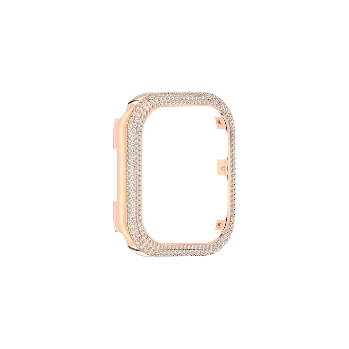The Swarovski Sparkling 41mm Rose Gold Plated Apple Watch Case, a rose gold plated metal watch case from Swarovski, at OD’s Jewellers St Helens.