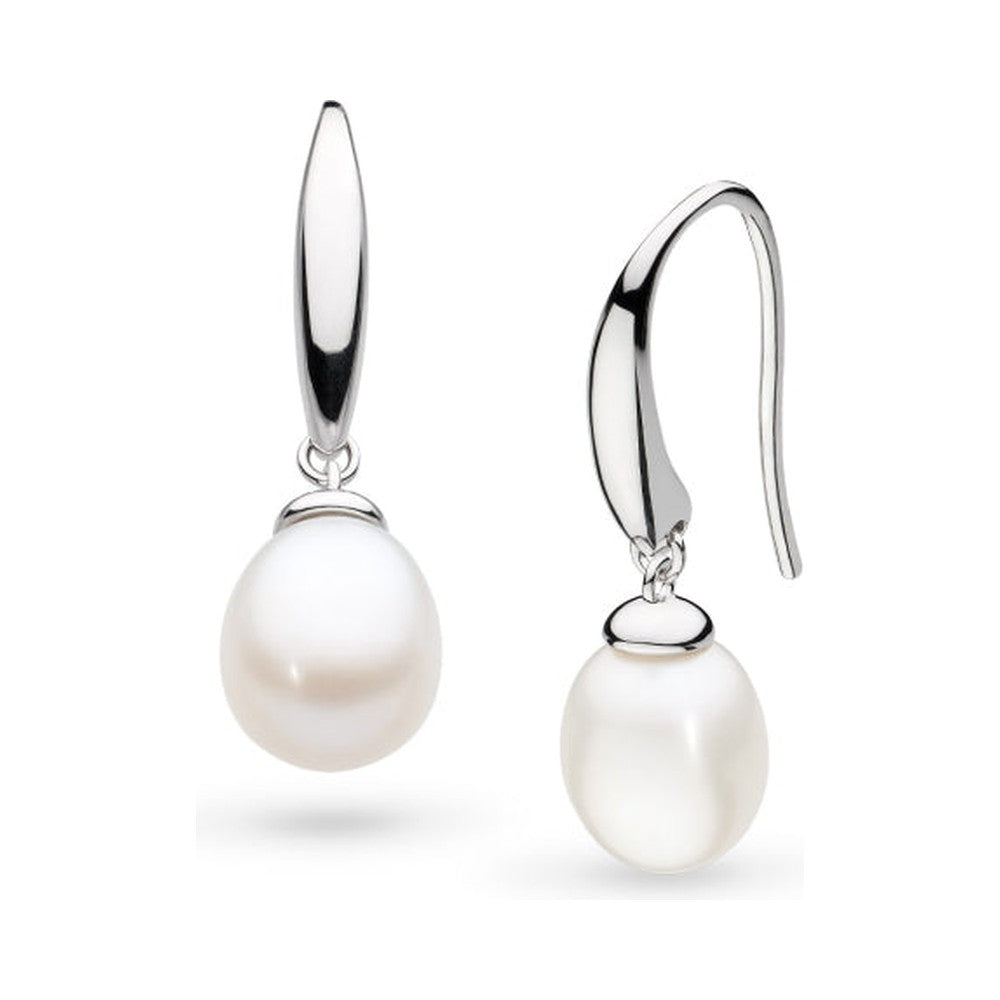 The Kit Heath Revival Classic Pearl Drop Earring, a silver pearl drop earring by Kit Heath, at OD’s Jewellers in St Helens