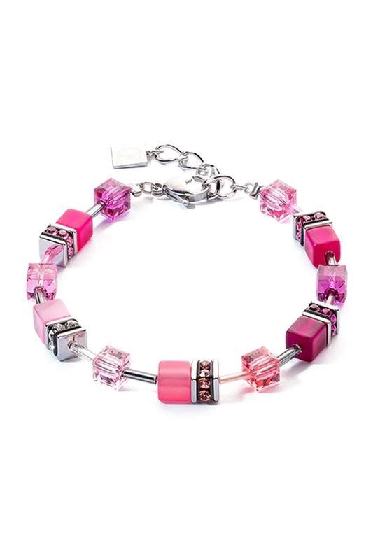 Coeur De Lion Stainless Steel GeoCUBE® Viva Magenta Bracelet 2838/30-0422