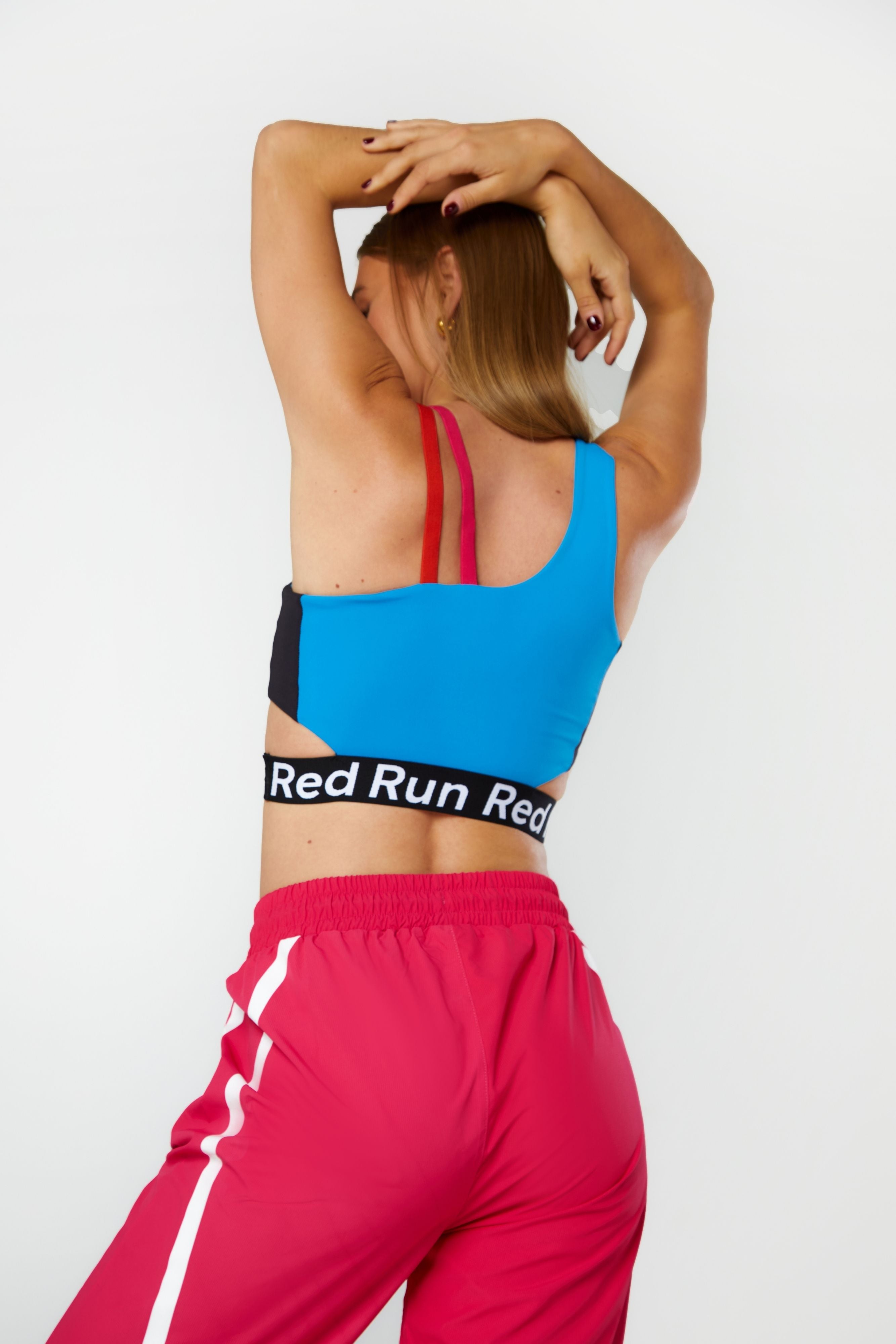 Women's Red Run Activewear Pink Woven Track Pants Neon Safari — view 5
