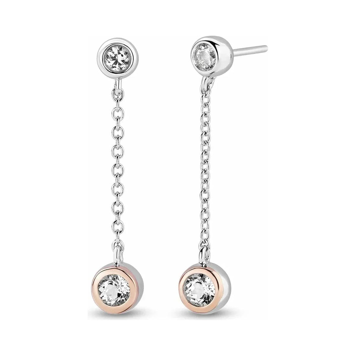 Clogau Celebration Drop Chain Earrings With White Topaz Sterling Silver by Clogau