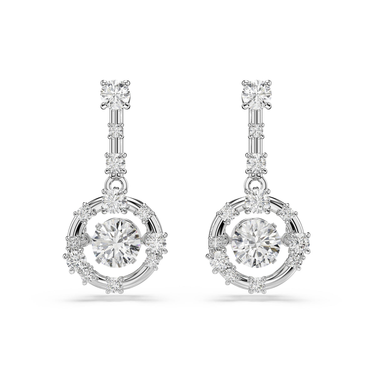 Swarovski Constella Drop Earrings With Dancing Stone