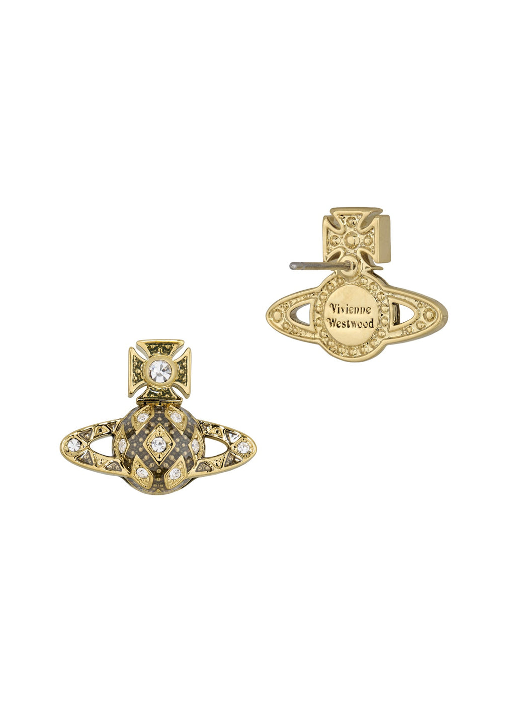 Vivienne Westwood Rachelle Black Bas Relief Earrings 6201038Q-02RA37- — view 2